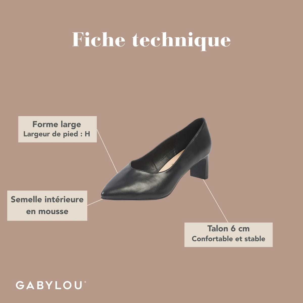 Escarpins pieds larges H - Natacha
