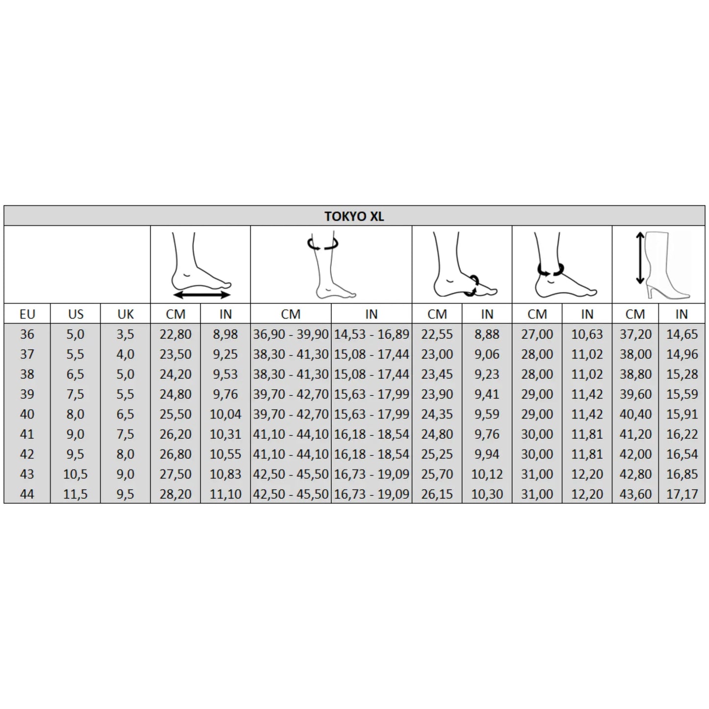 Bottes XL à mollet large - Modèle Tokyo