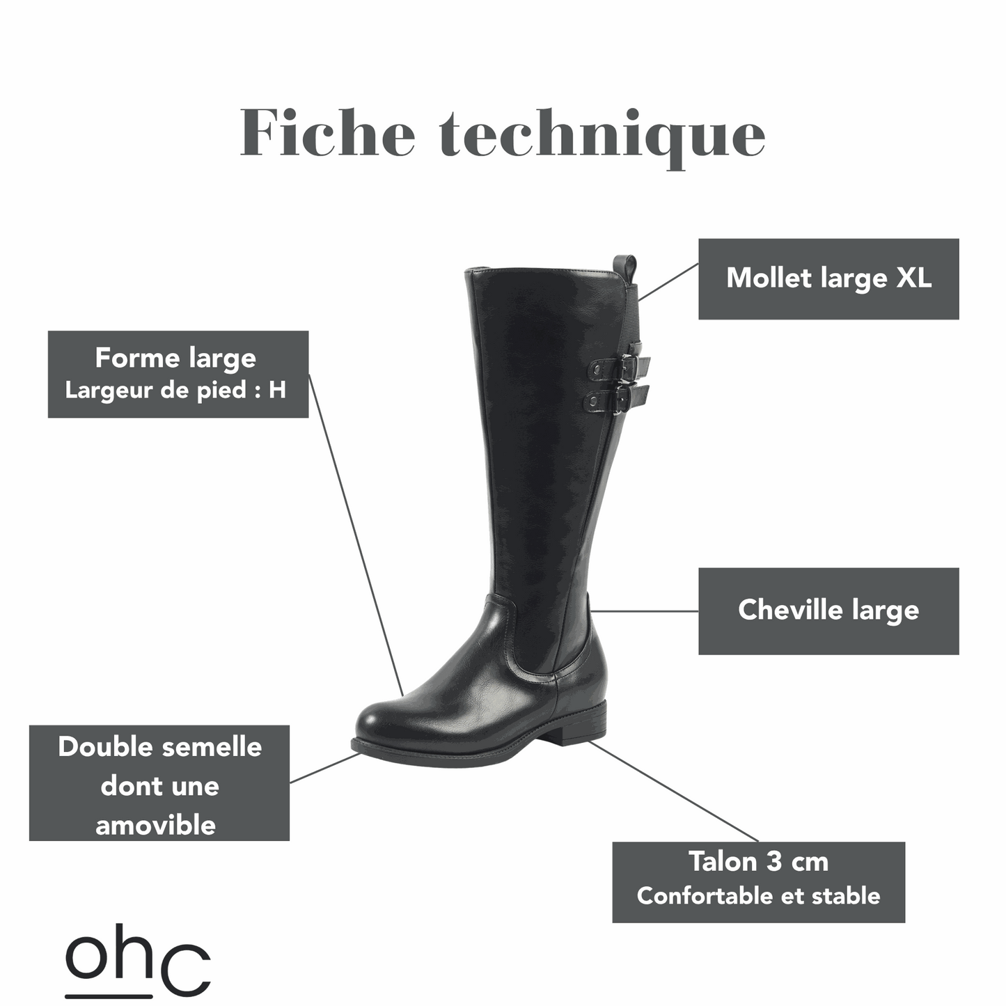 Bottes XL pour mollets larges - Modele Banana