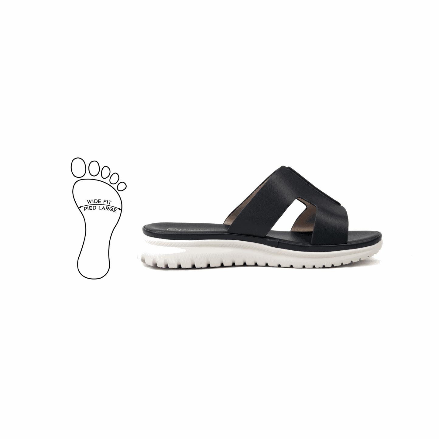 Mules pieds larges ajustables H - Modele Emy