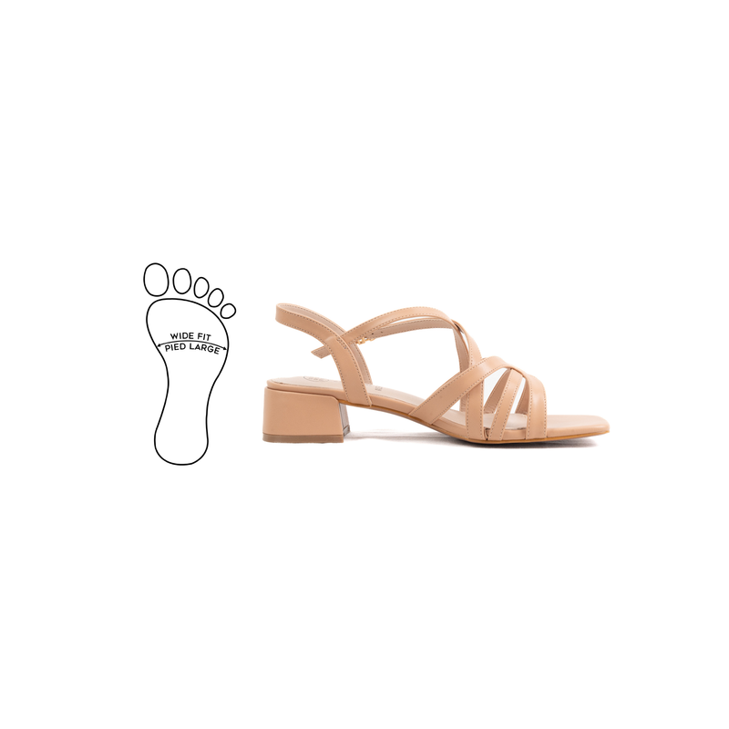 Sandales à talons pieds larges ajustables H - Modele Eva