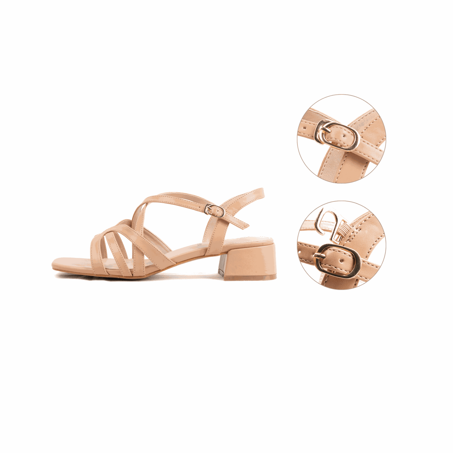 Sandales à talons pieds larges ajustables H - Modele Eva