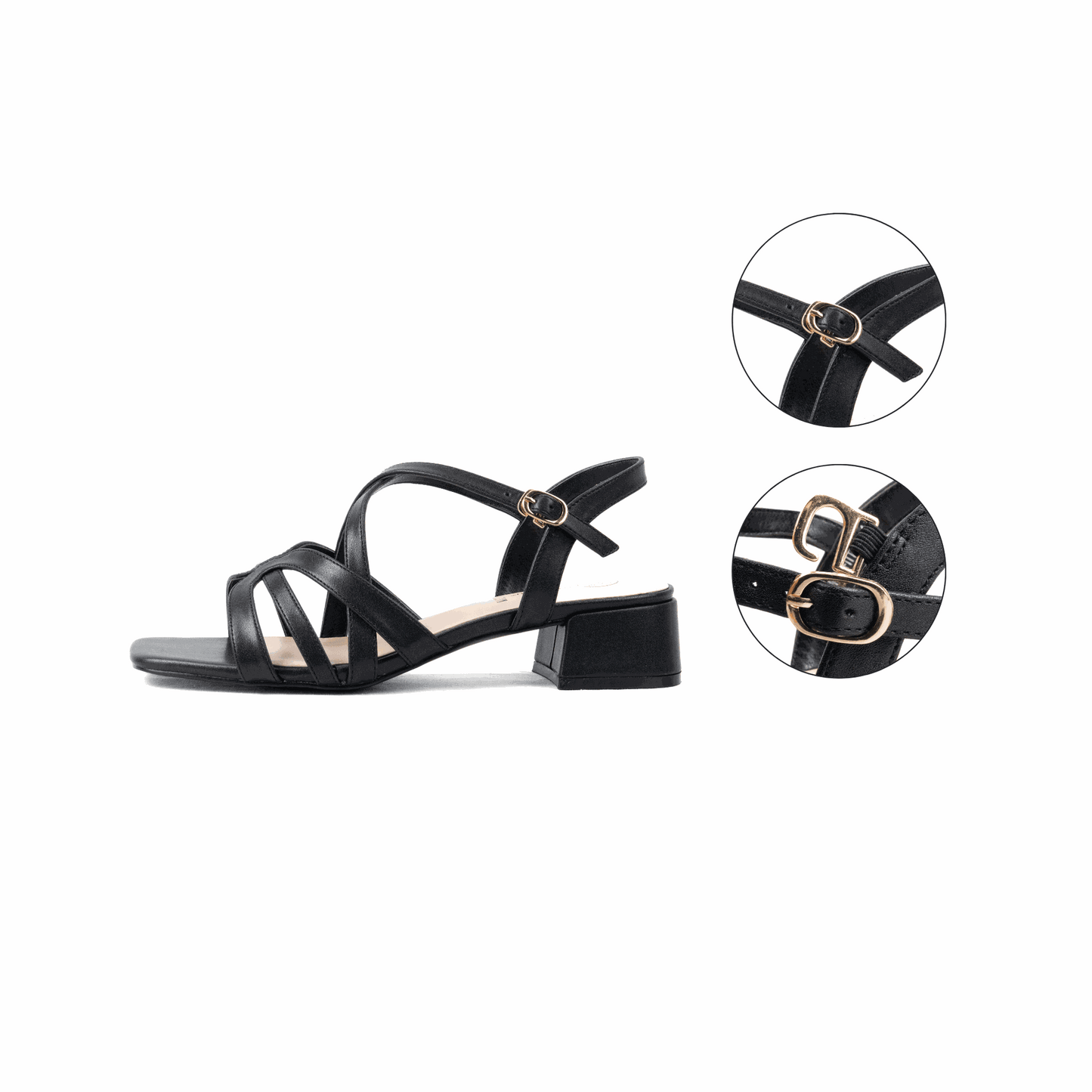 Sandales à talons pieds larges ajustables H - Modele Eva