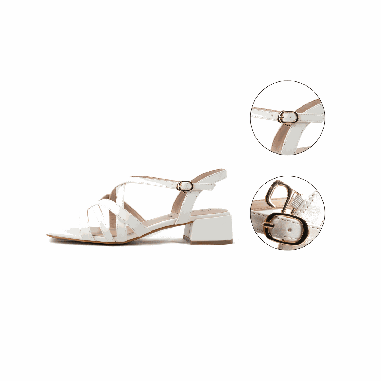 Sandales à talons pieds larges ajustables H - Modele Eva