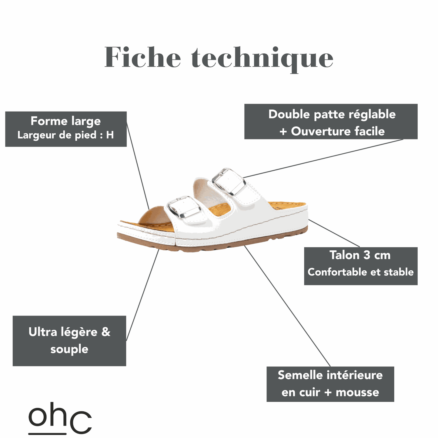 Sandalen mit Weite H für breite Füße - Modell Hibiscus