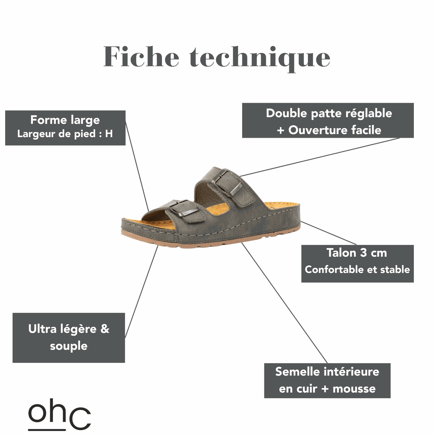 Sandalen mit Weite H für breite Füße - Modell Hibiscus