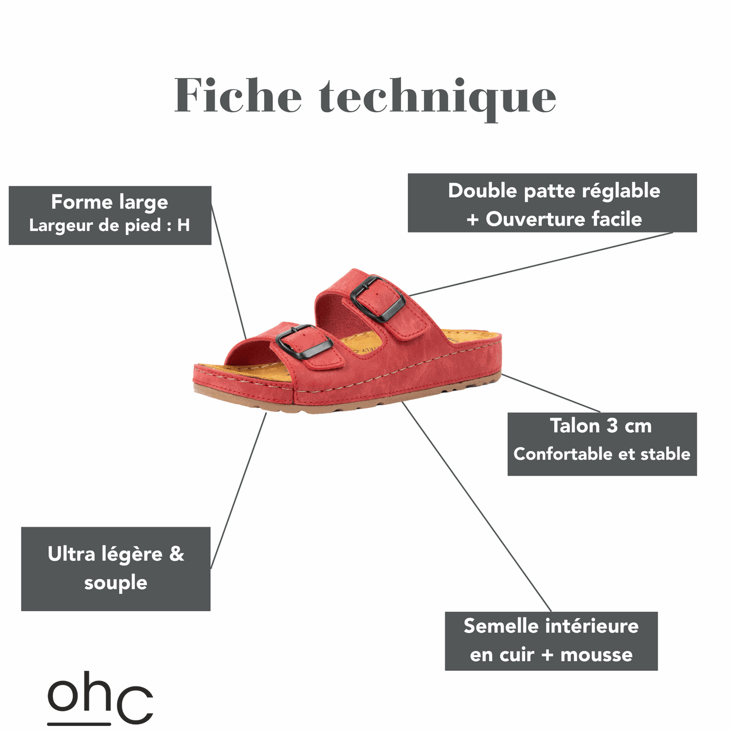 Sandalen mit Weite H für breite Füße - Modell Hibiscus