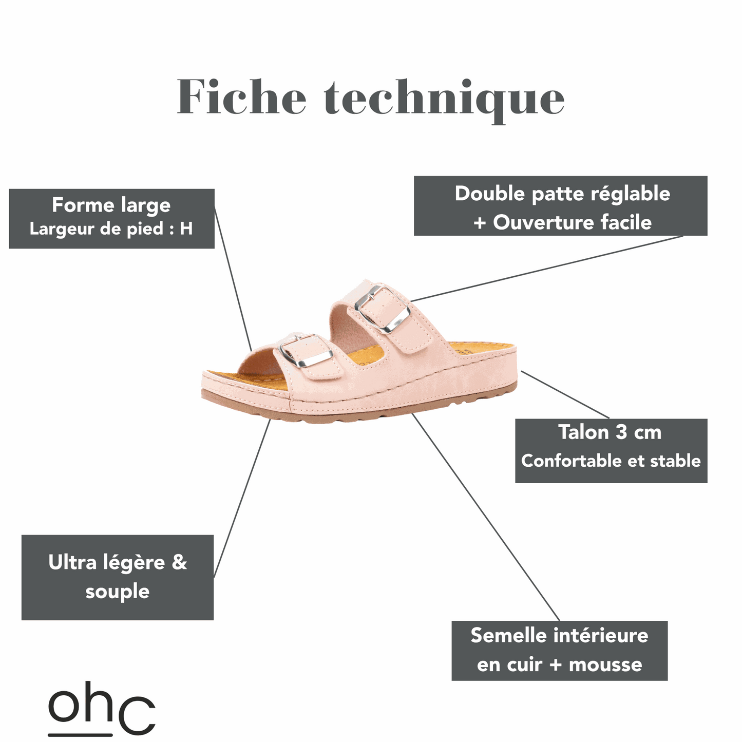 Sandalen mit Weite H für breite Füße - Modell Hibiscus