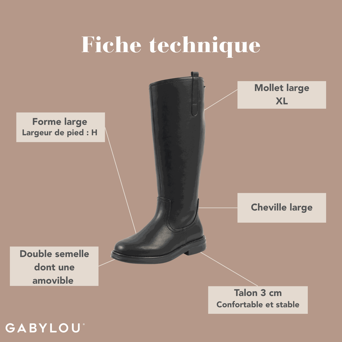 Bottes XL pour mollets larges - Modele Isabelle