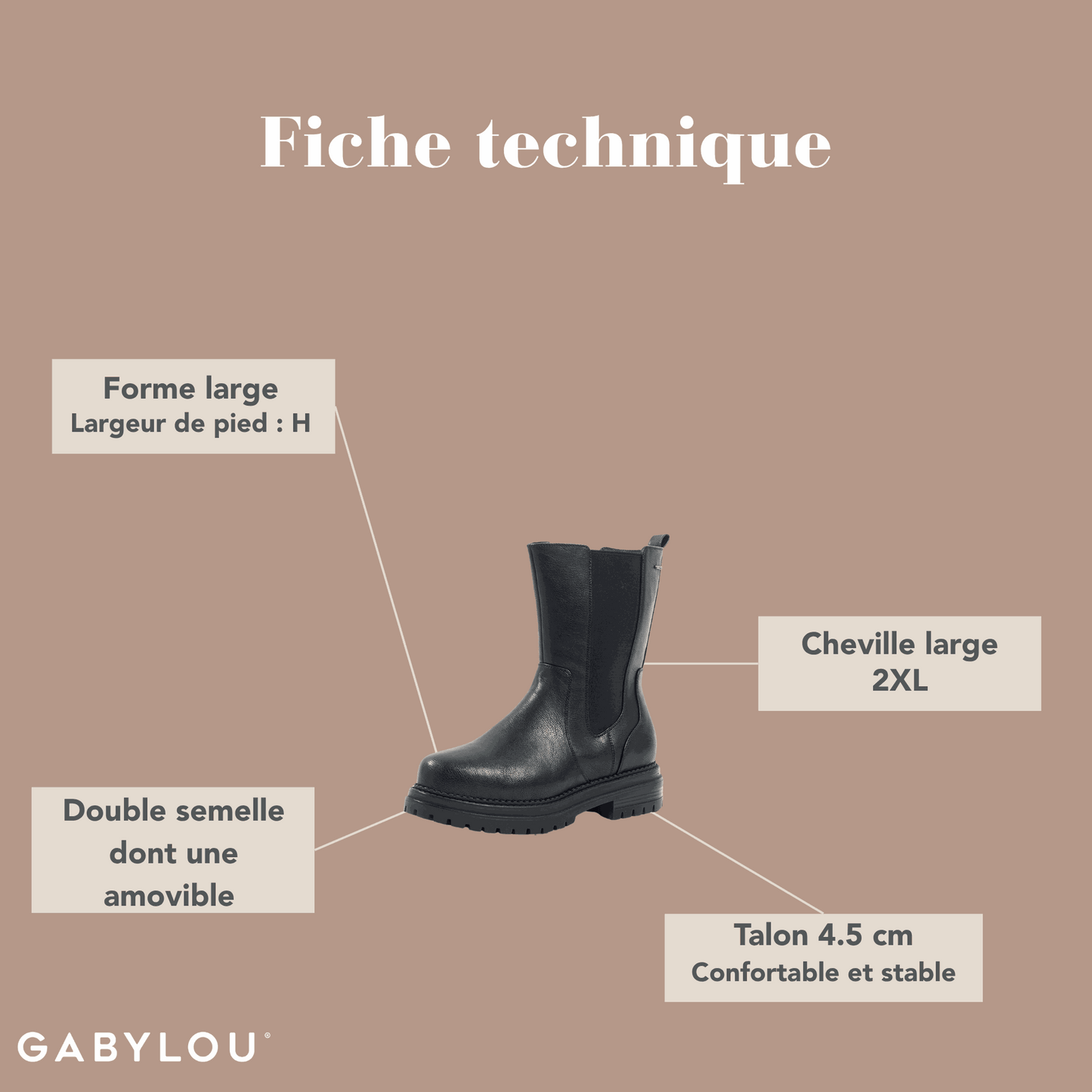Stiefel 2XL für breite Waden - Modell Jade