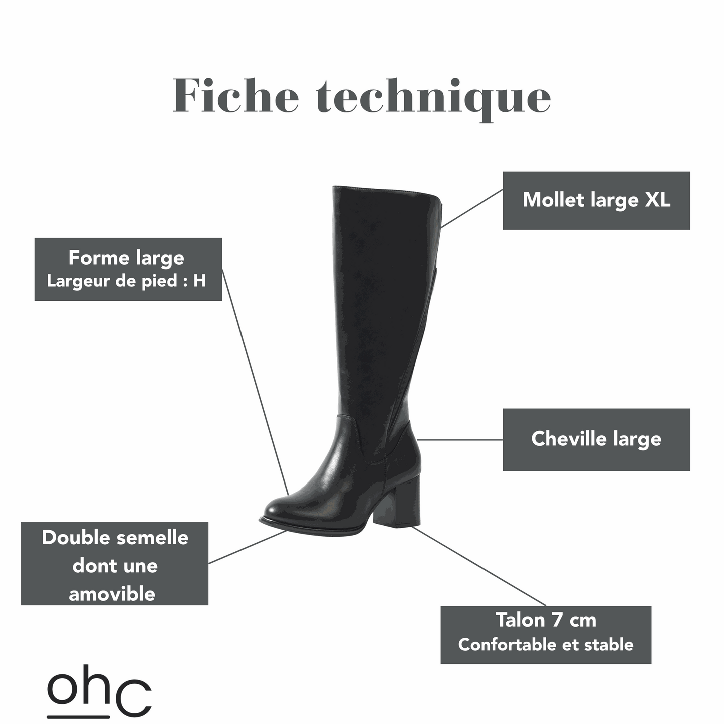 Bottes XL pour mollets larges - Modele Mango