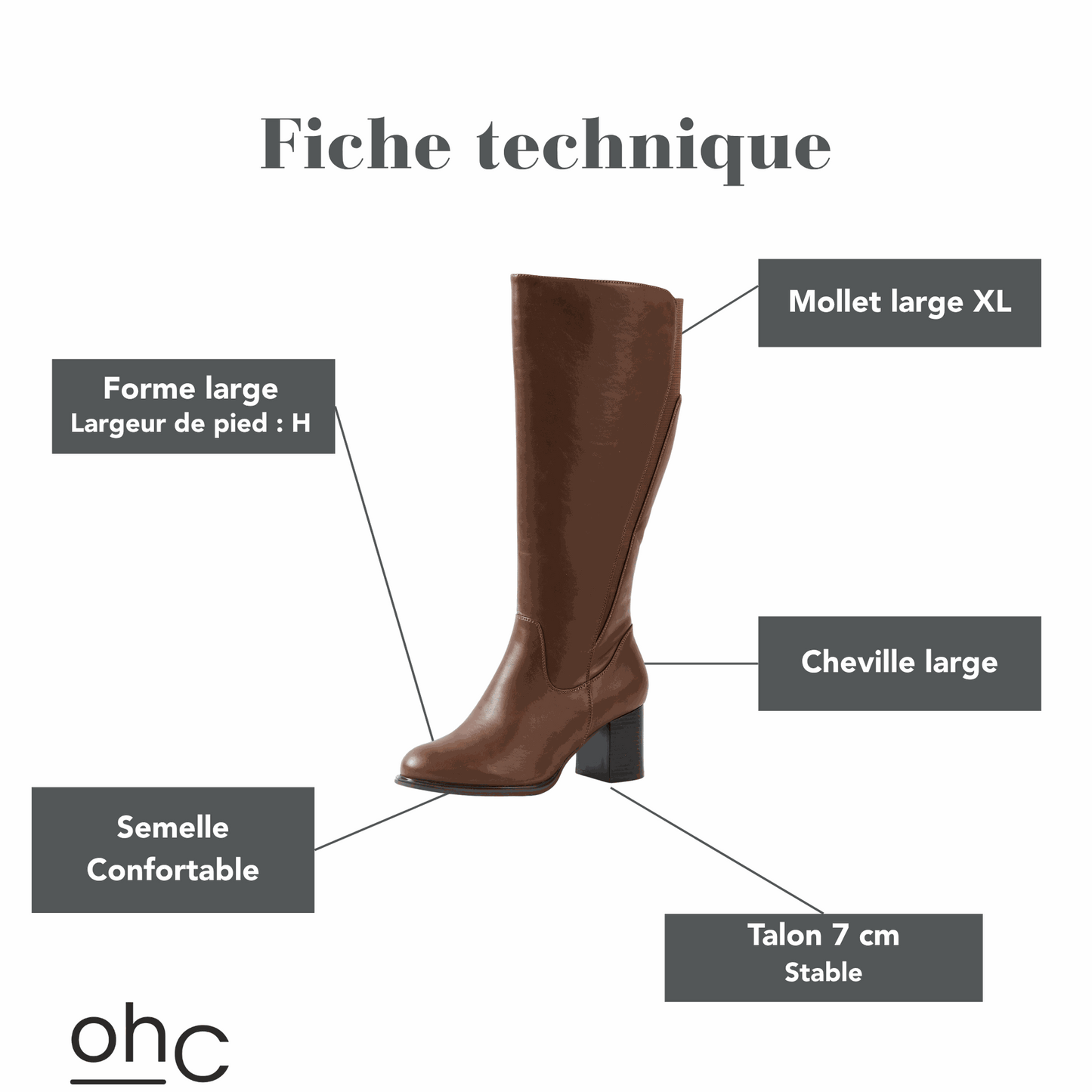 Bottes XL pour mollets larges - Modele Mango