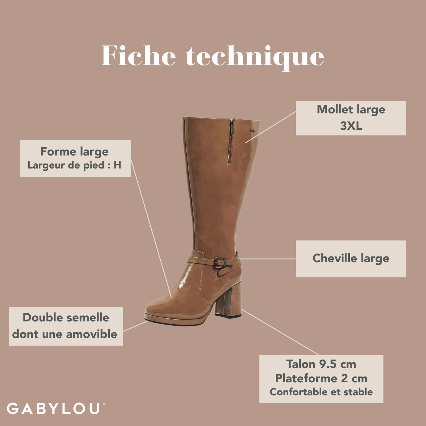 Bottes 3XL pour mollets larges - Modele Manon