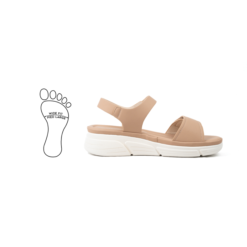 Sandales pieds larges ajustables H - Modele Mia