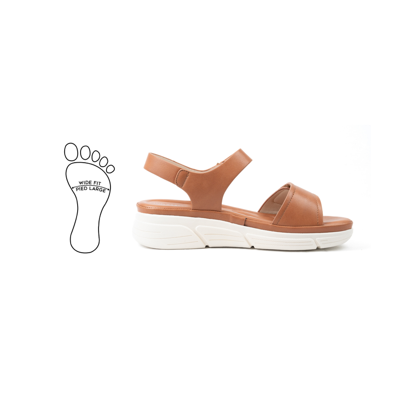Sandales pieds larges ajustables H - Modele Mia