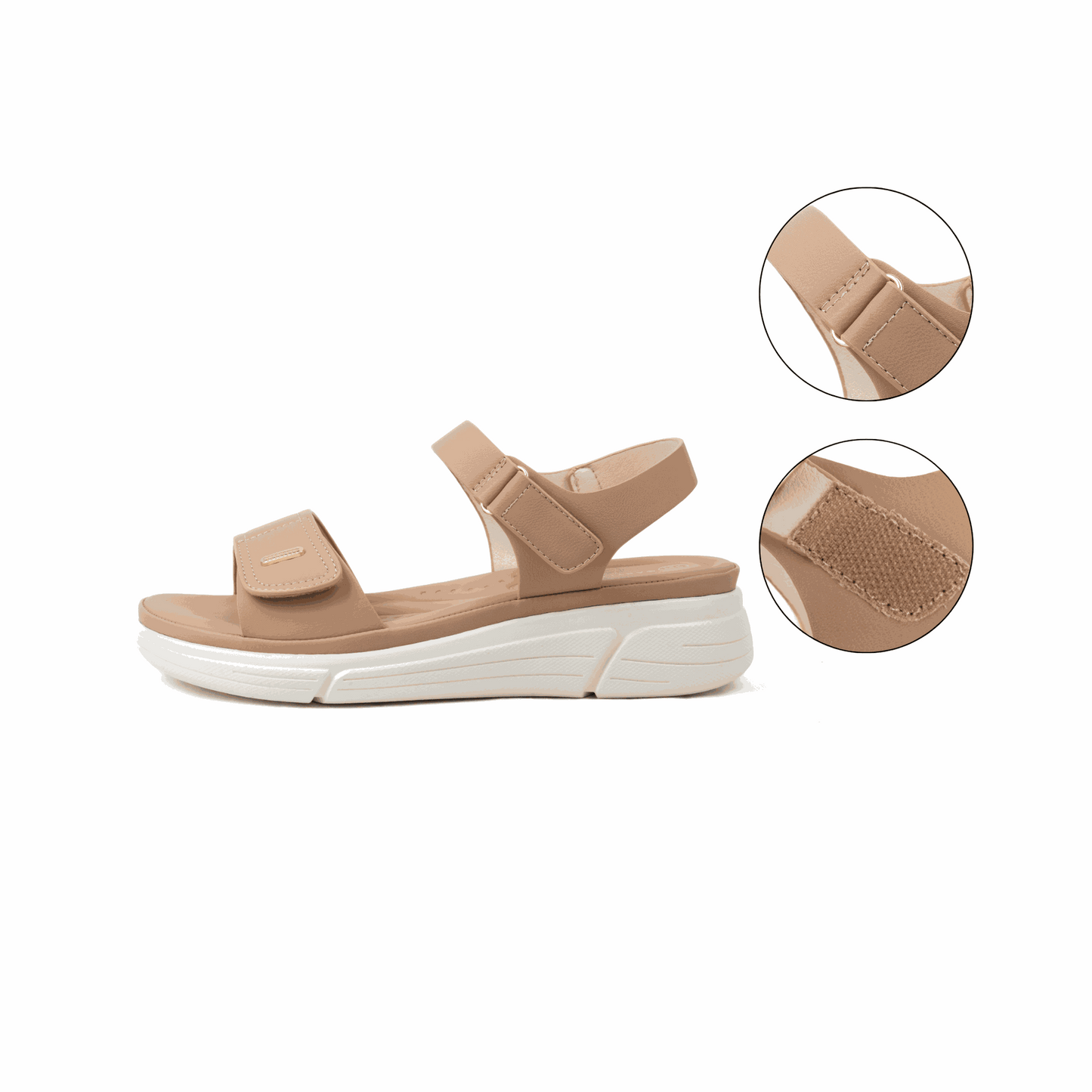 Sandales pieds larges ajustables H - Modele Mia