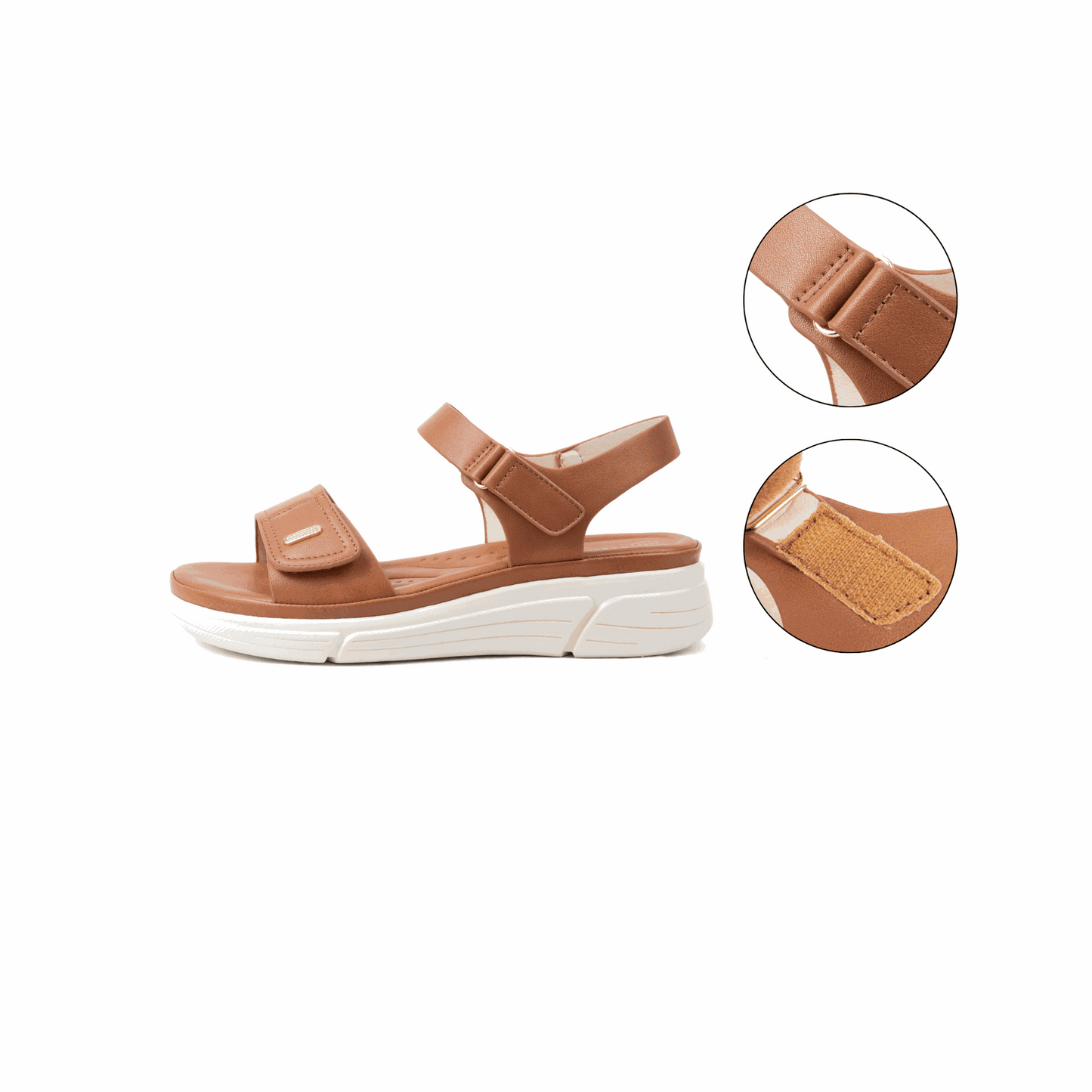 Sandales pieds larges ajustables H - Modele Mia