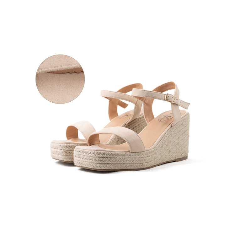 Sandales compensées pieds larges ajustables H - Modele Vic