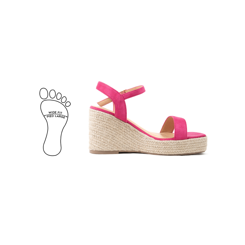 Sandales compensées pieds larges ajustables H - Modele Vic
