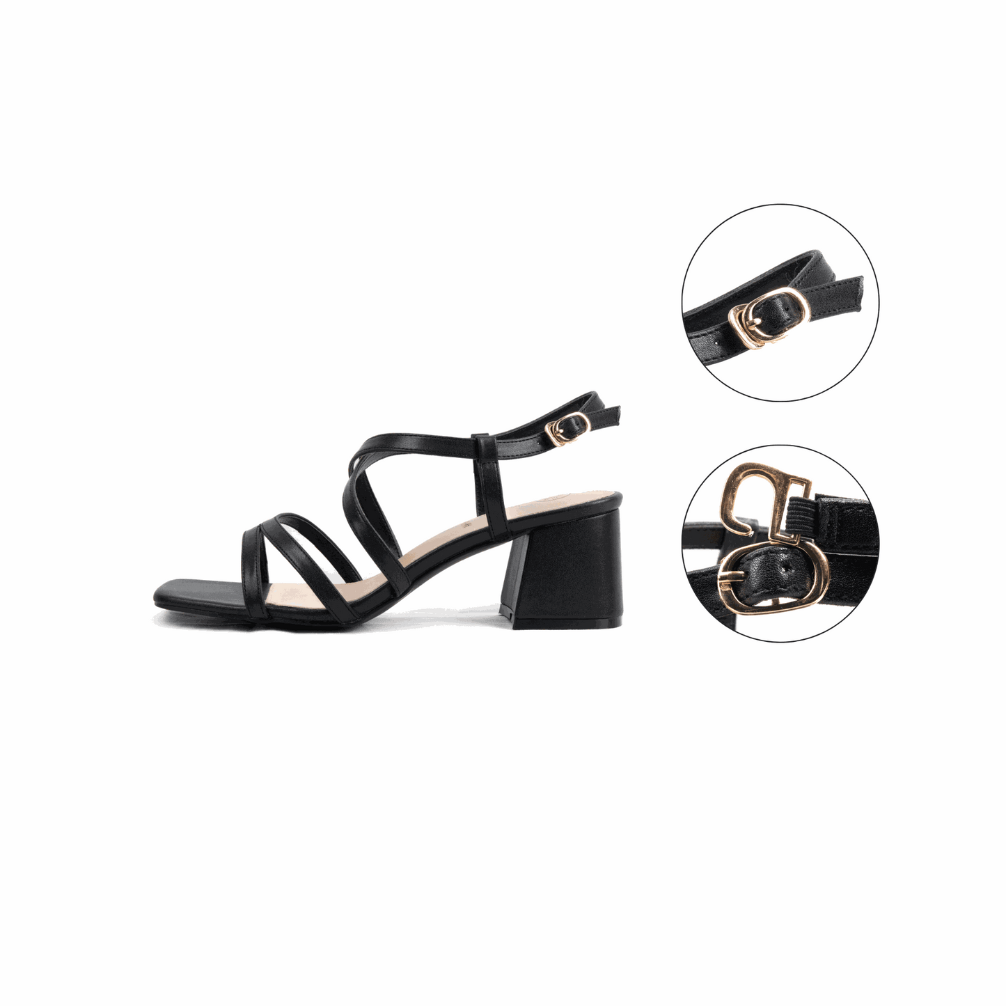 Sandales à talons pieds larges ajustables H - Modele Zoe