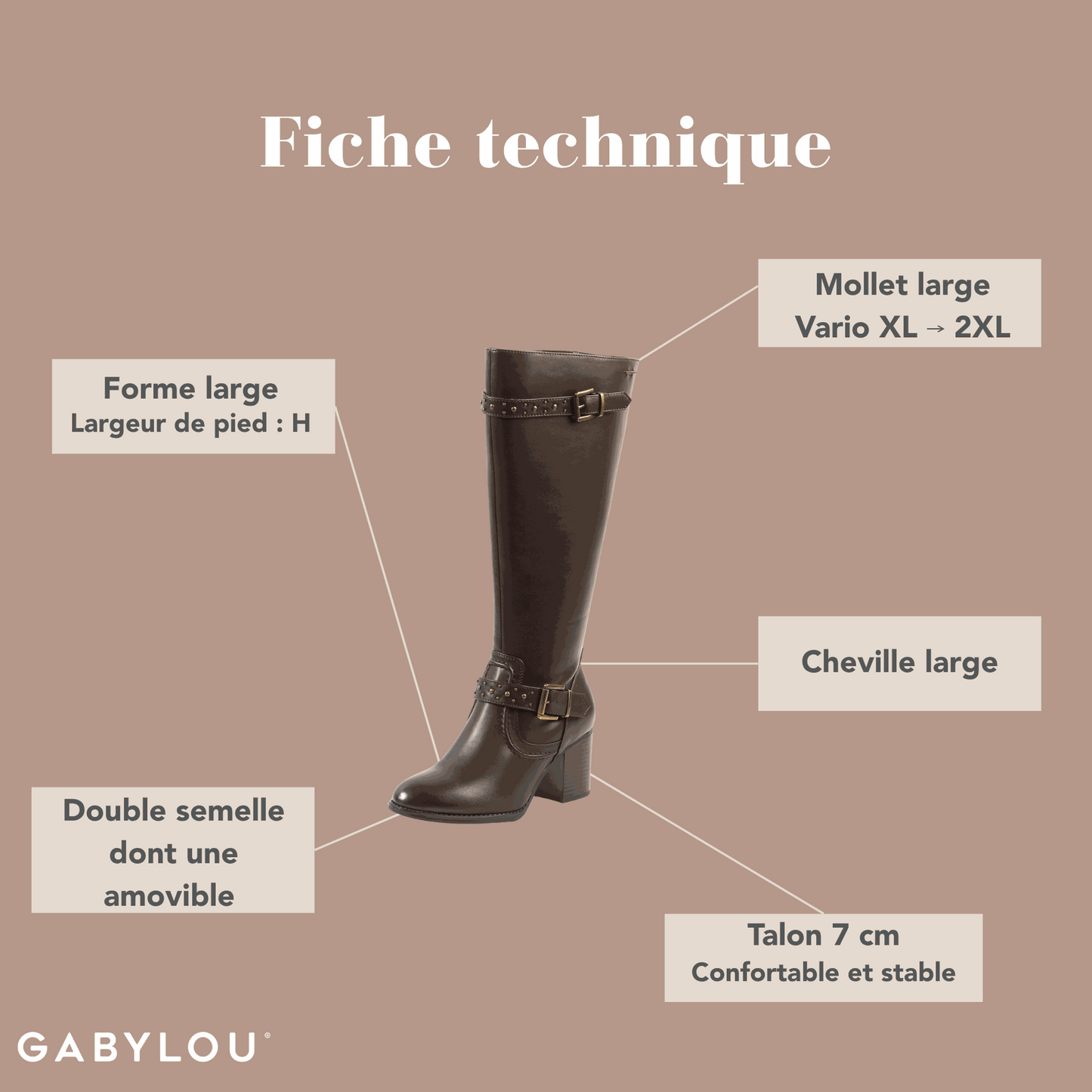Bottes XL pour mollets larges - Modele Chrystel