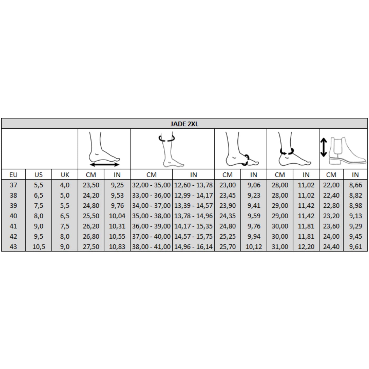 Bottines larges taille 2XL - Modèle Jade