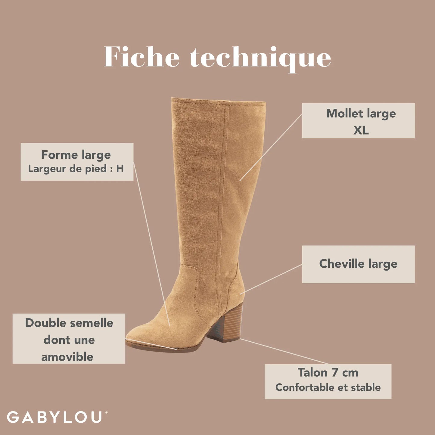 XL wide calf boots - Olivia model