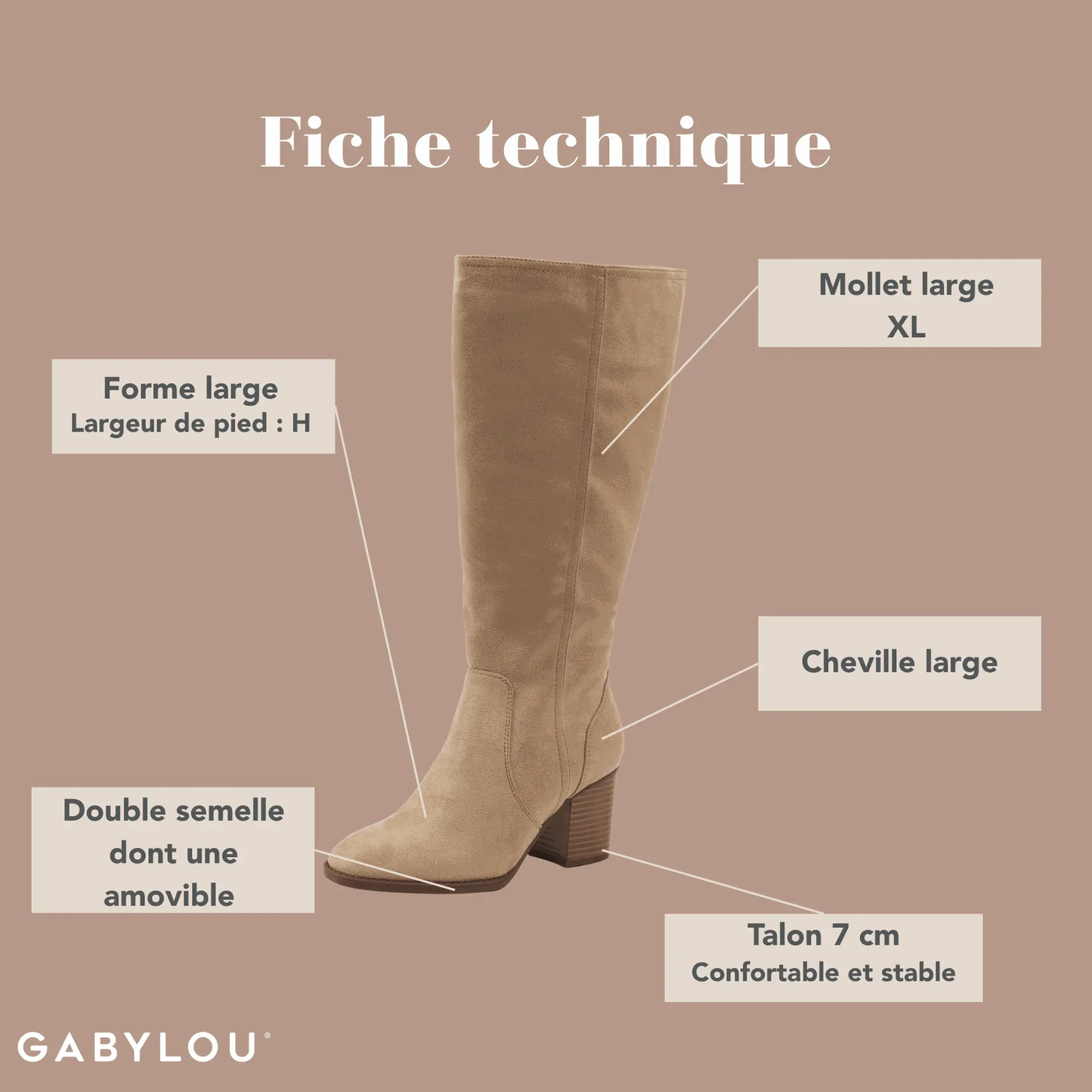 XL wide calf boots - Olivia model