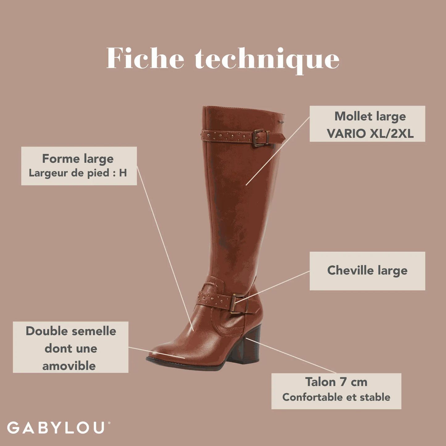 Bottes XL pour mollets larges - Modele Chrystel