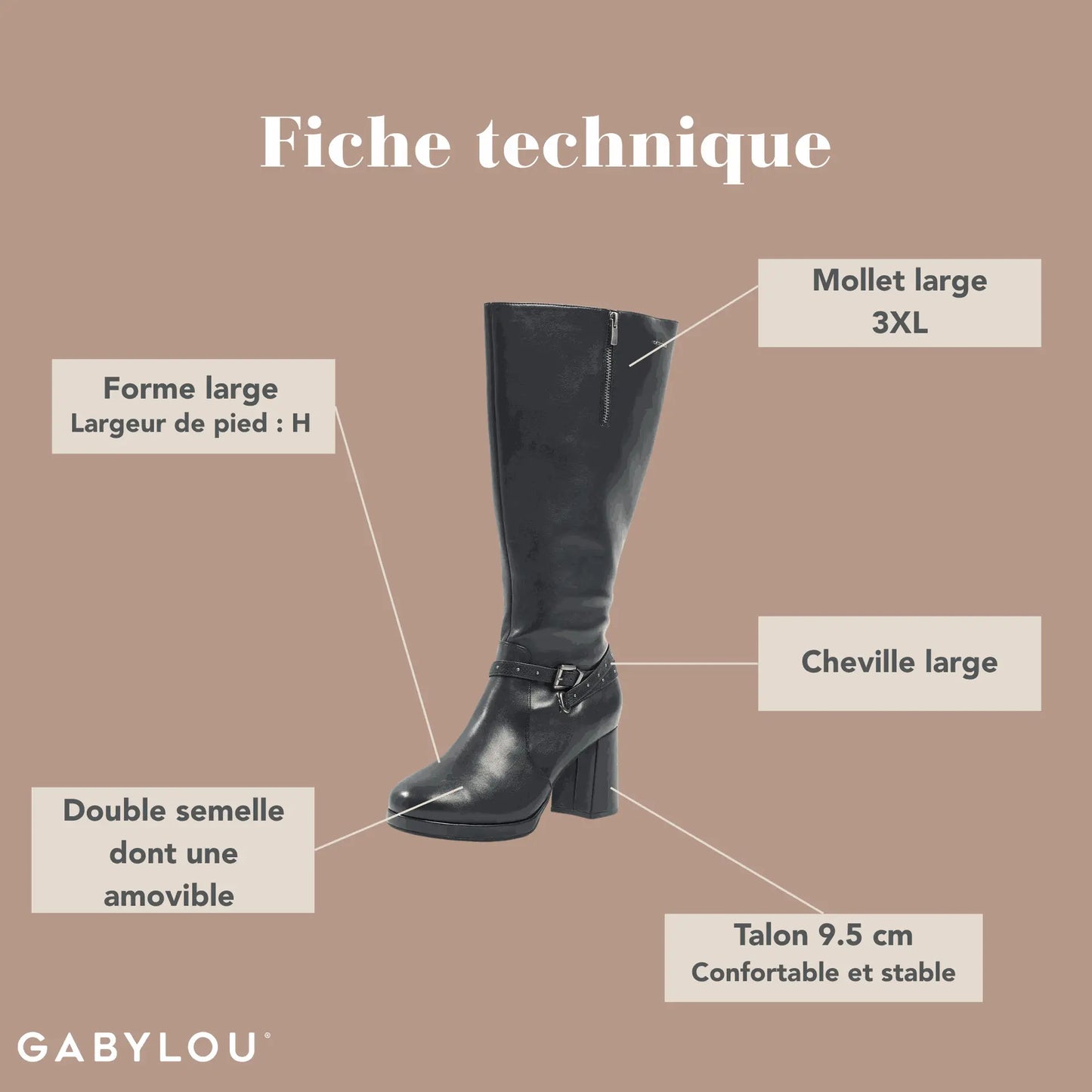Stiefel 3XL für breite Waden - Modell Manon