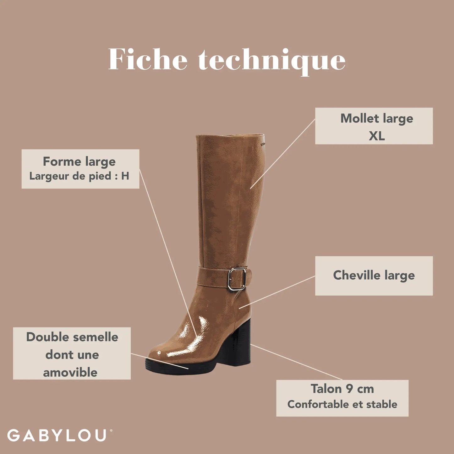Bottes XL pour mollets larges - Modele Nina