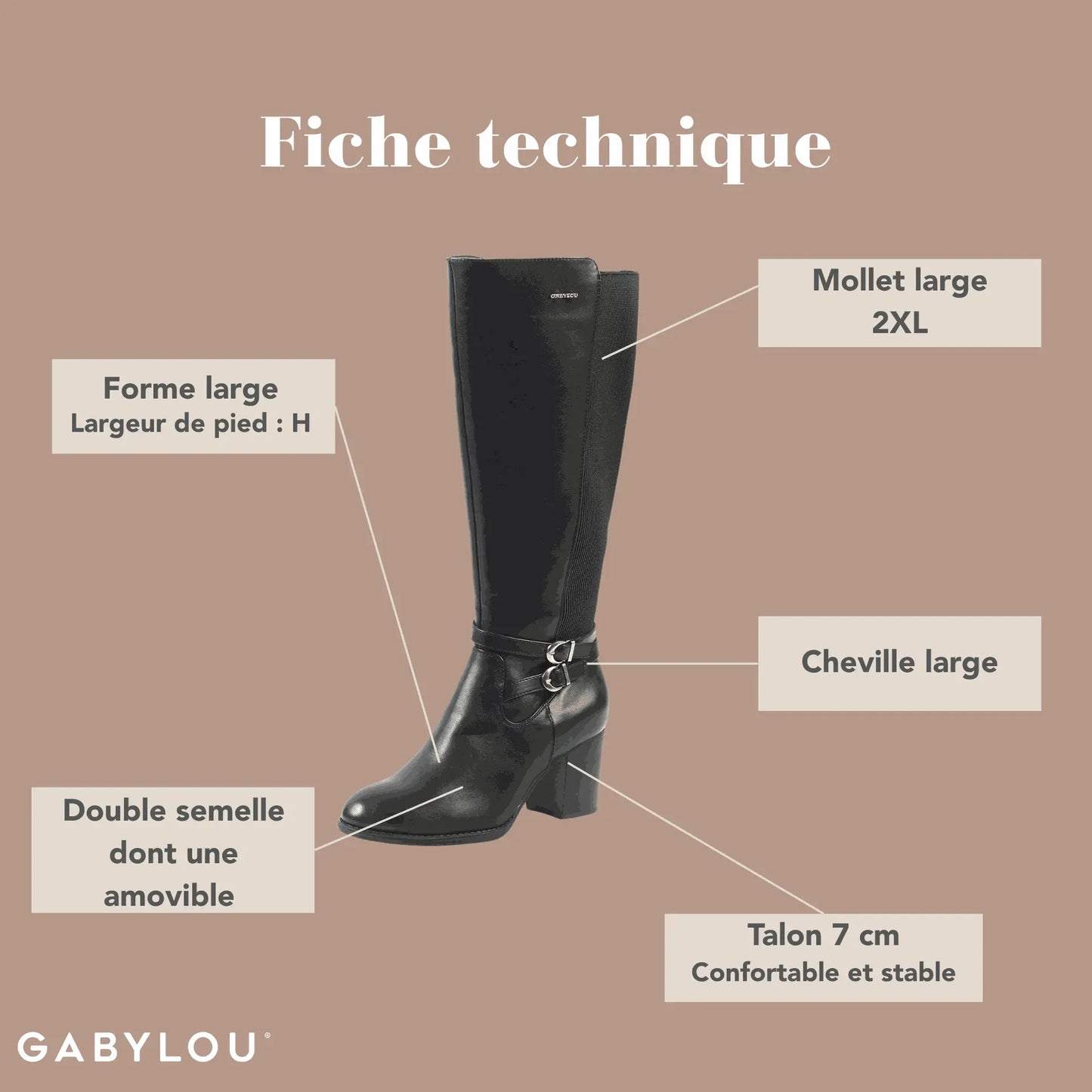 2XL wide calf boots - Marta model
