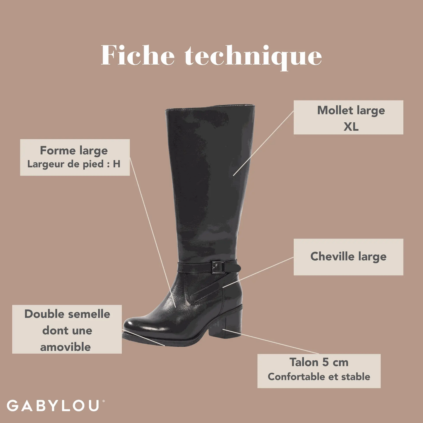 XL wide calf boots - Lily model