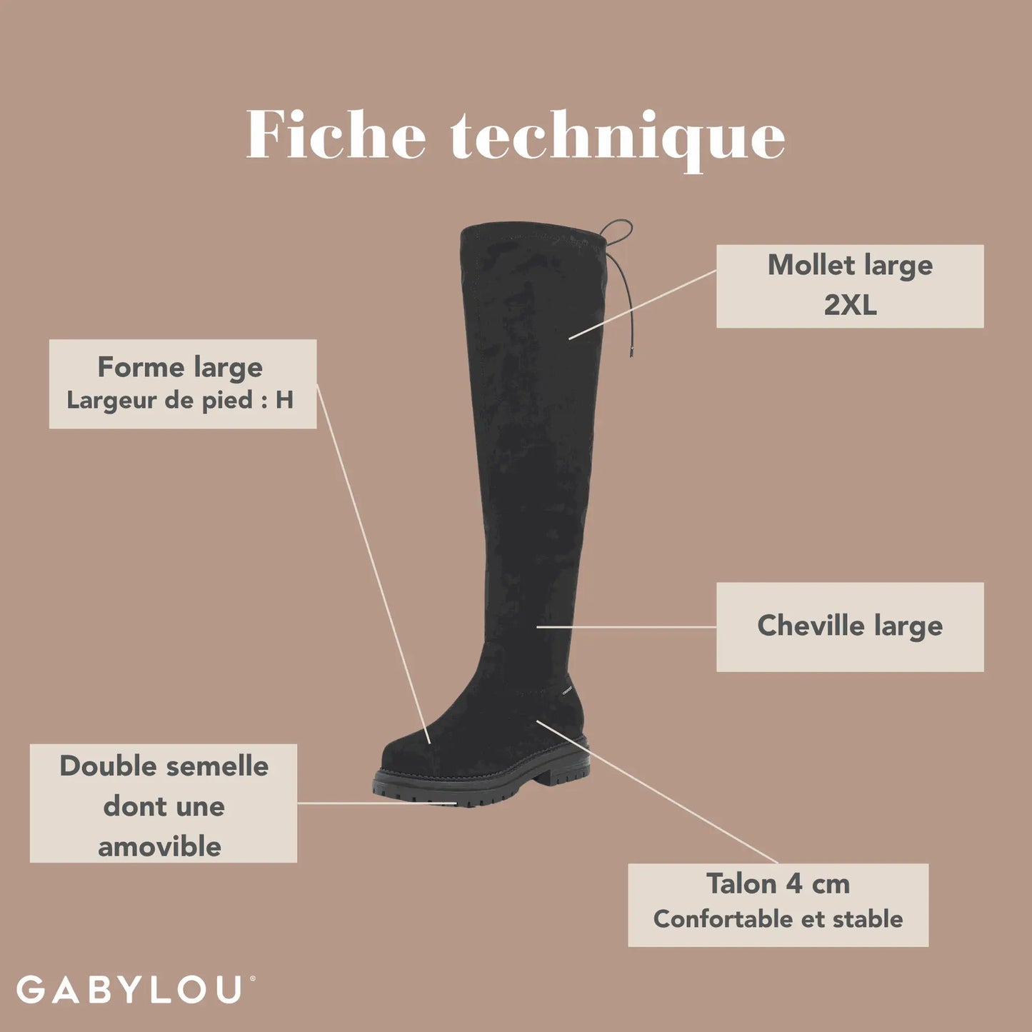 2XL Wadenhose für breite Waden - Modell Aurelie