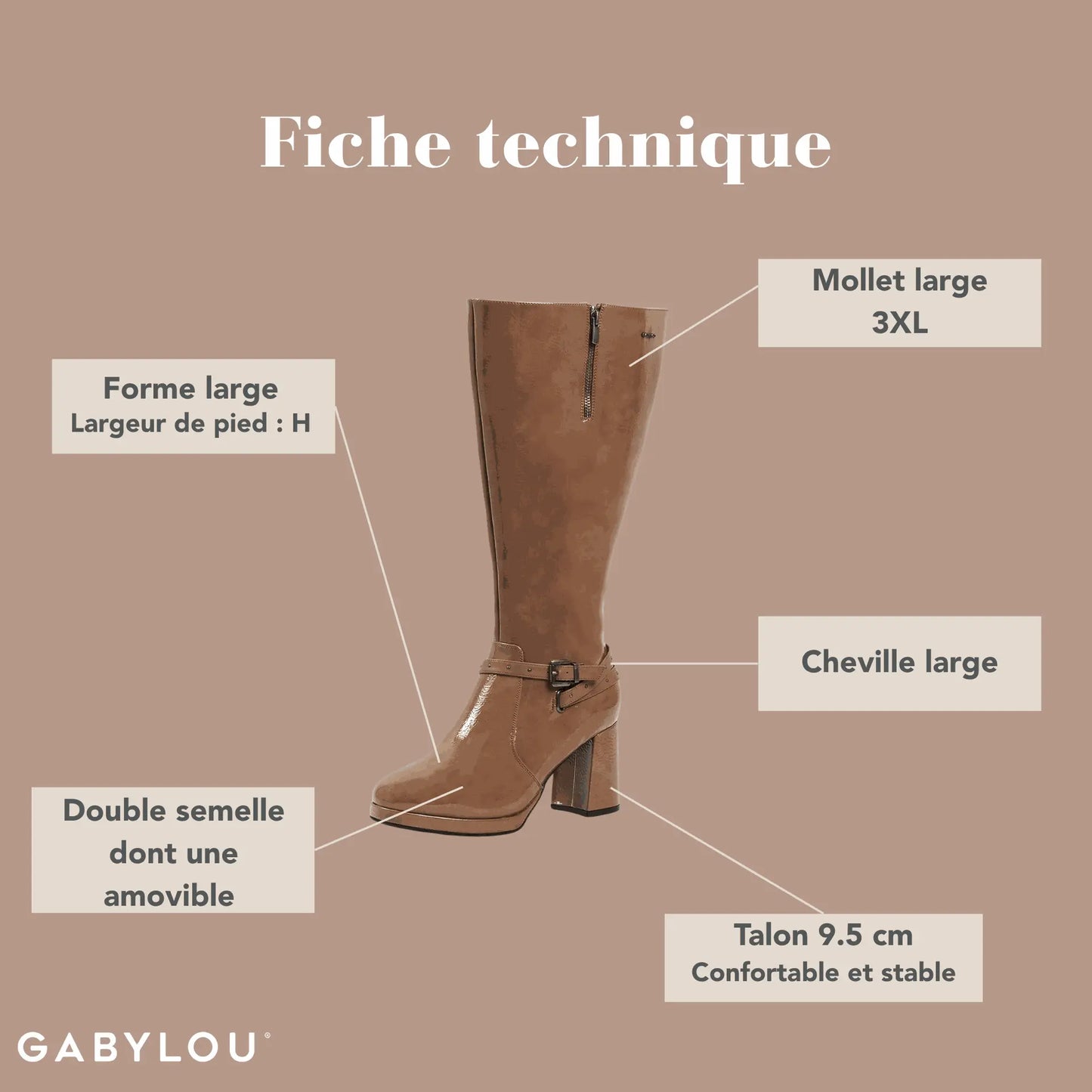 Stiefel 3XL für breite Waden - Modell Manon