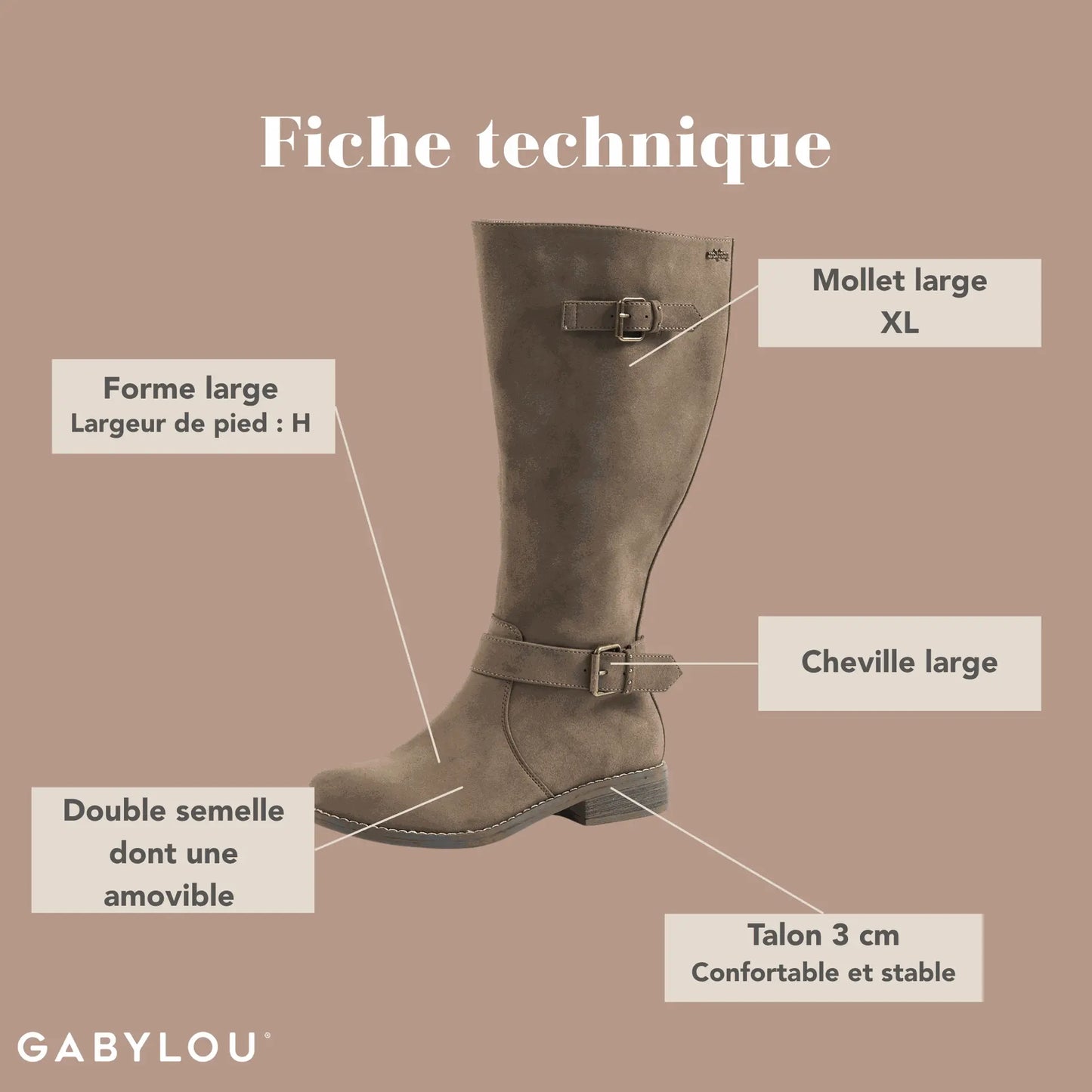 Bottes XL pour mollets larges - Modele Isabelle