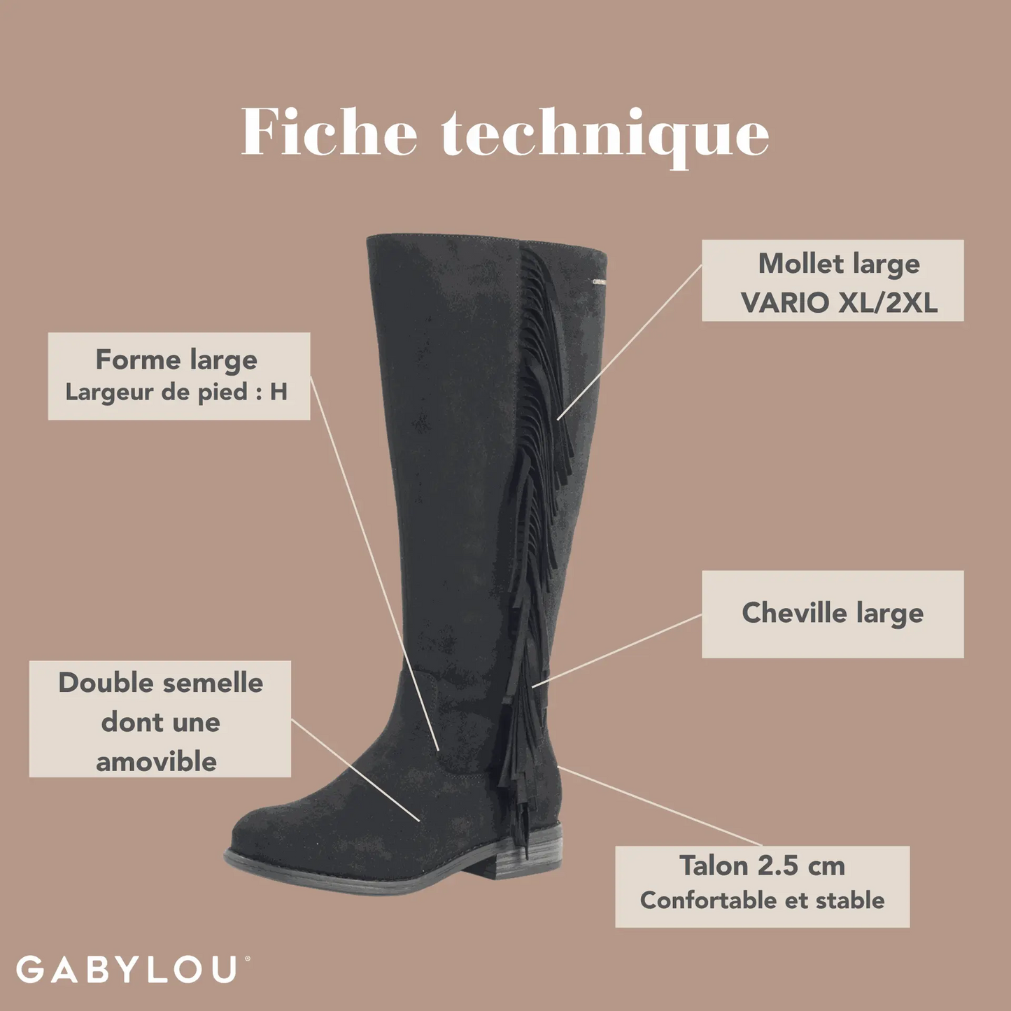 Botas XL pantorrilla ancha - modelo Aiyana