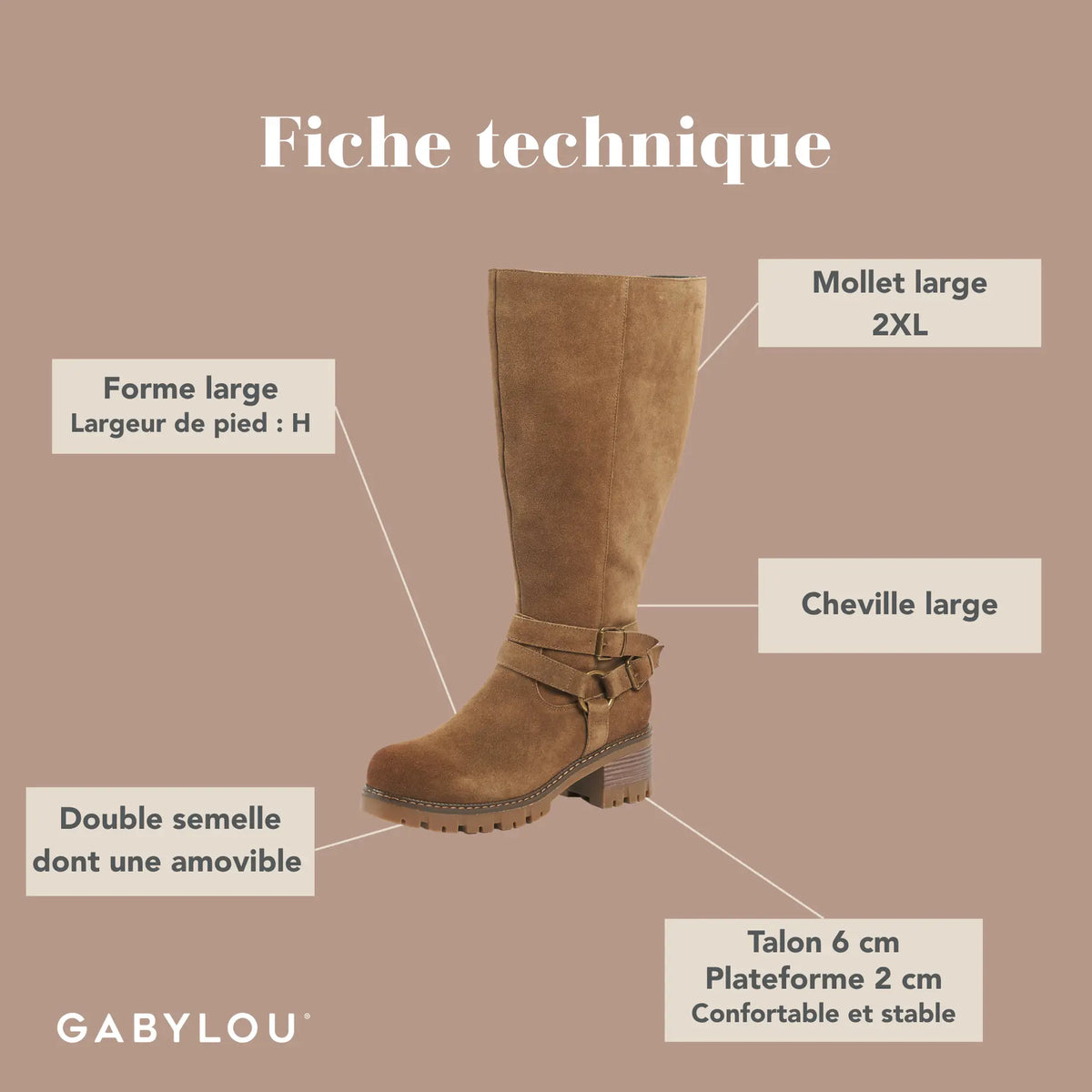 Bottes mollets larges 2XL - Detroit