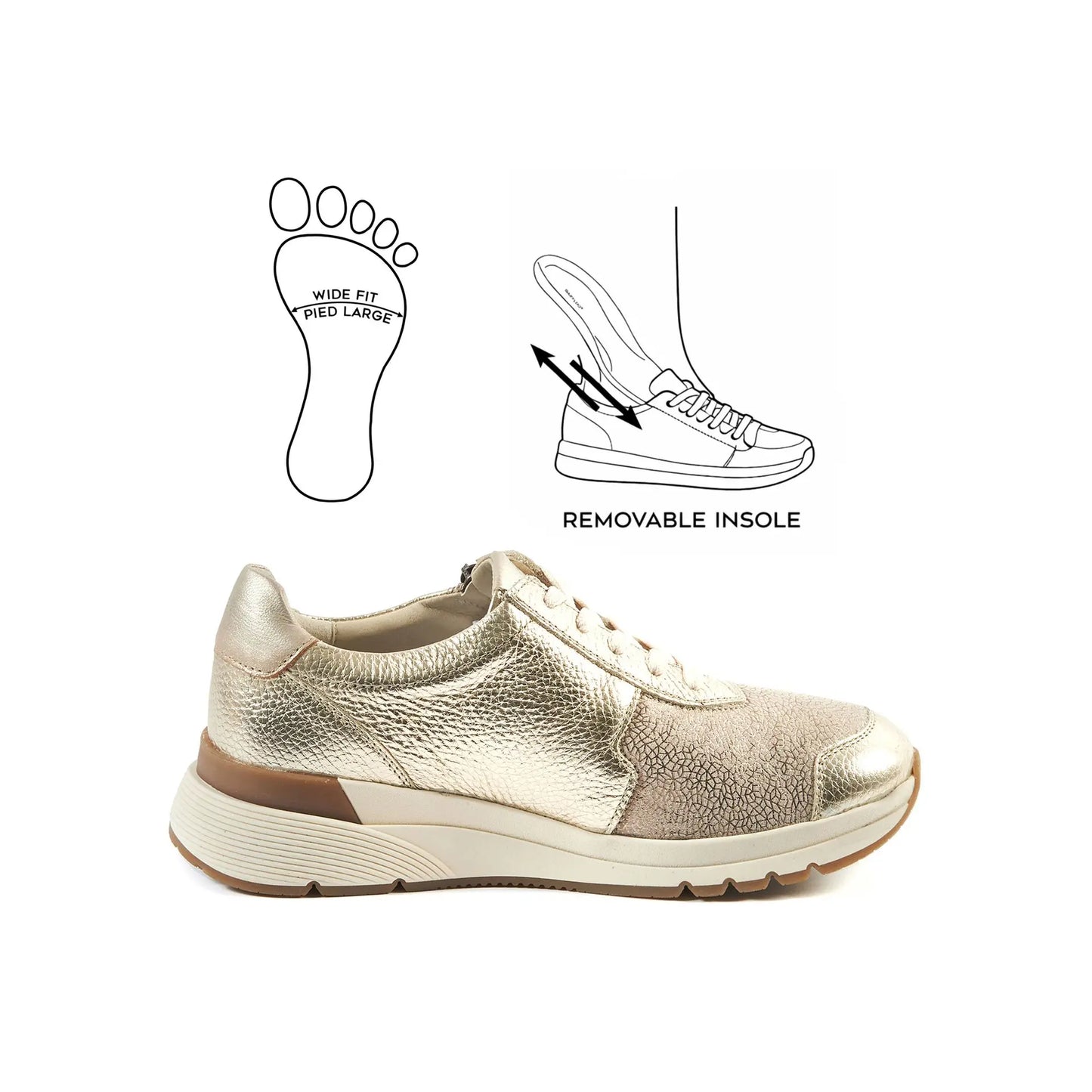 Sneakers pieds larges K - Modele Cléa