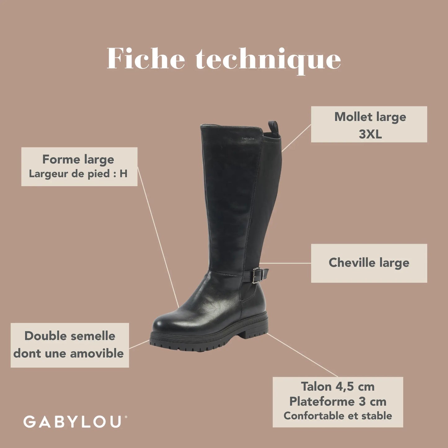 Bottes mollets larges 3XL - Kylie