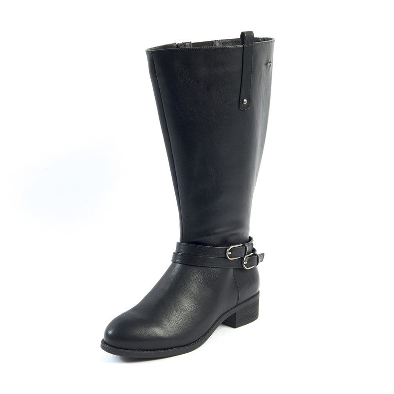 Botas Anchas GABYLOU Modelo Lise - Talla 3XL Para Pantorrillas Anchas, Color Negro, Tacón Bajo