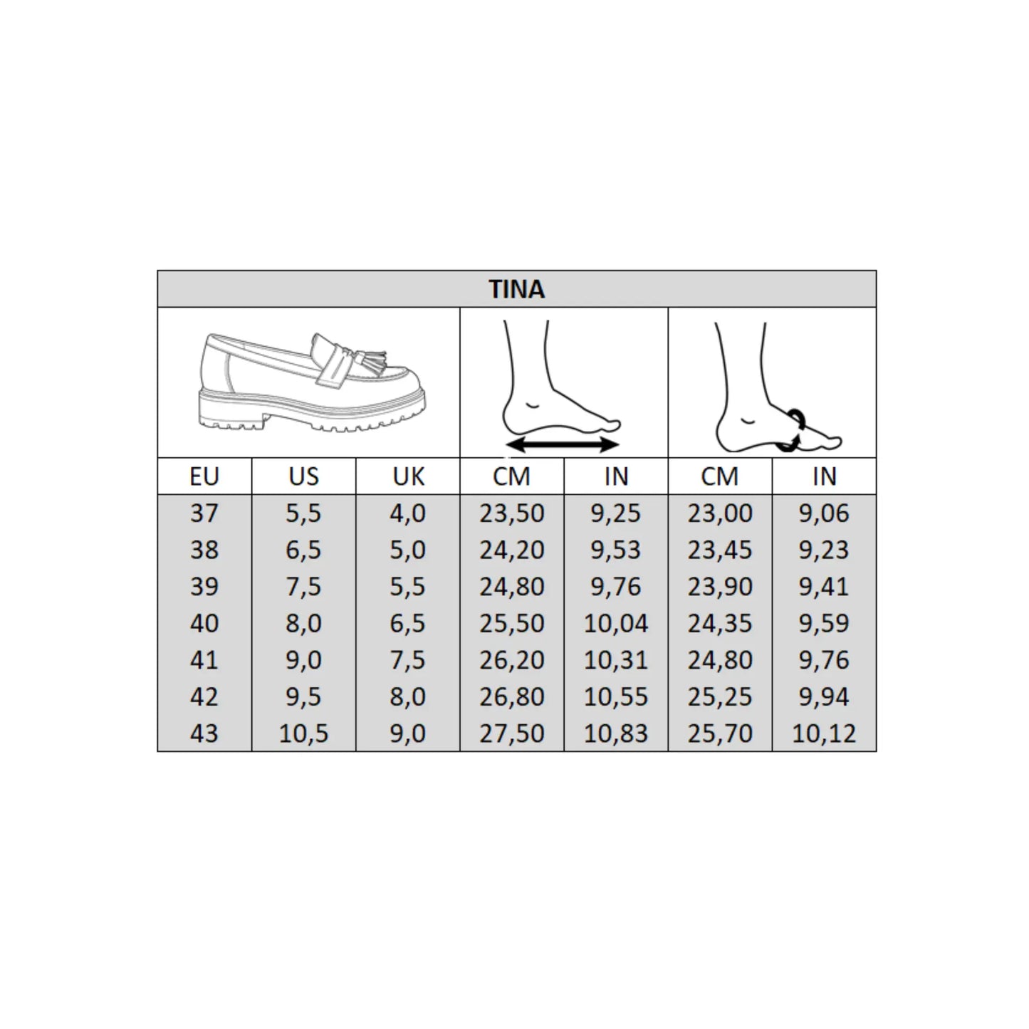 Mocassins pieds larges H - Tina
