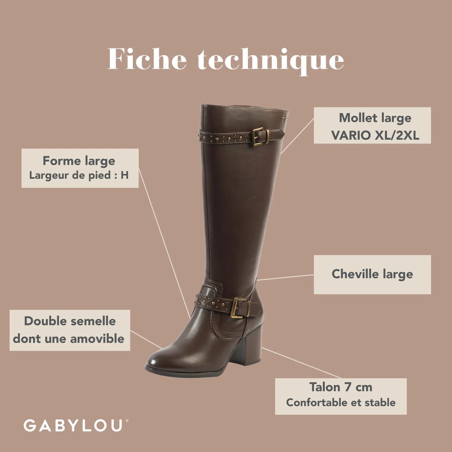 Bottes à mollet large XL - Modèle Chrystel