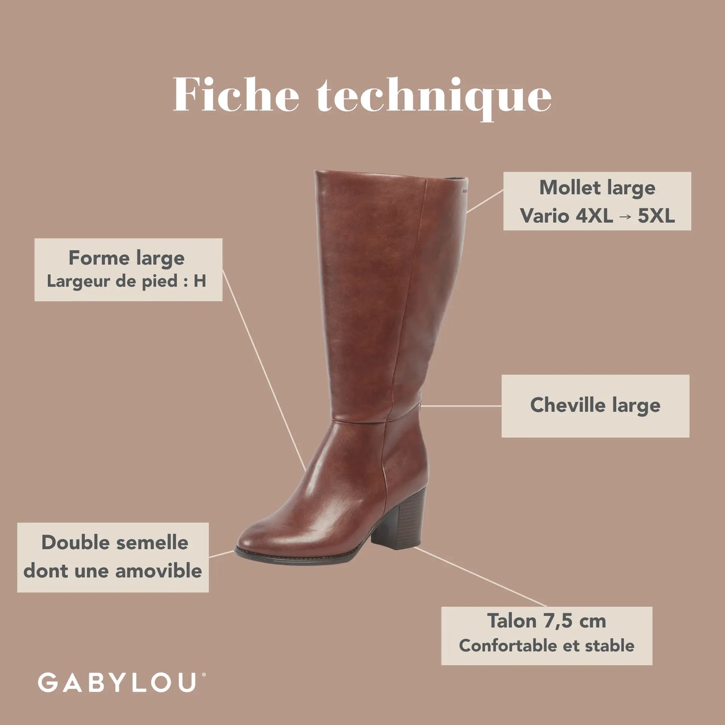 Bottes mollets larges 4XL - Gladys