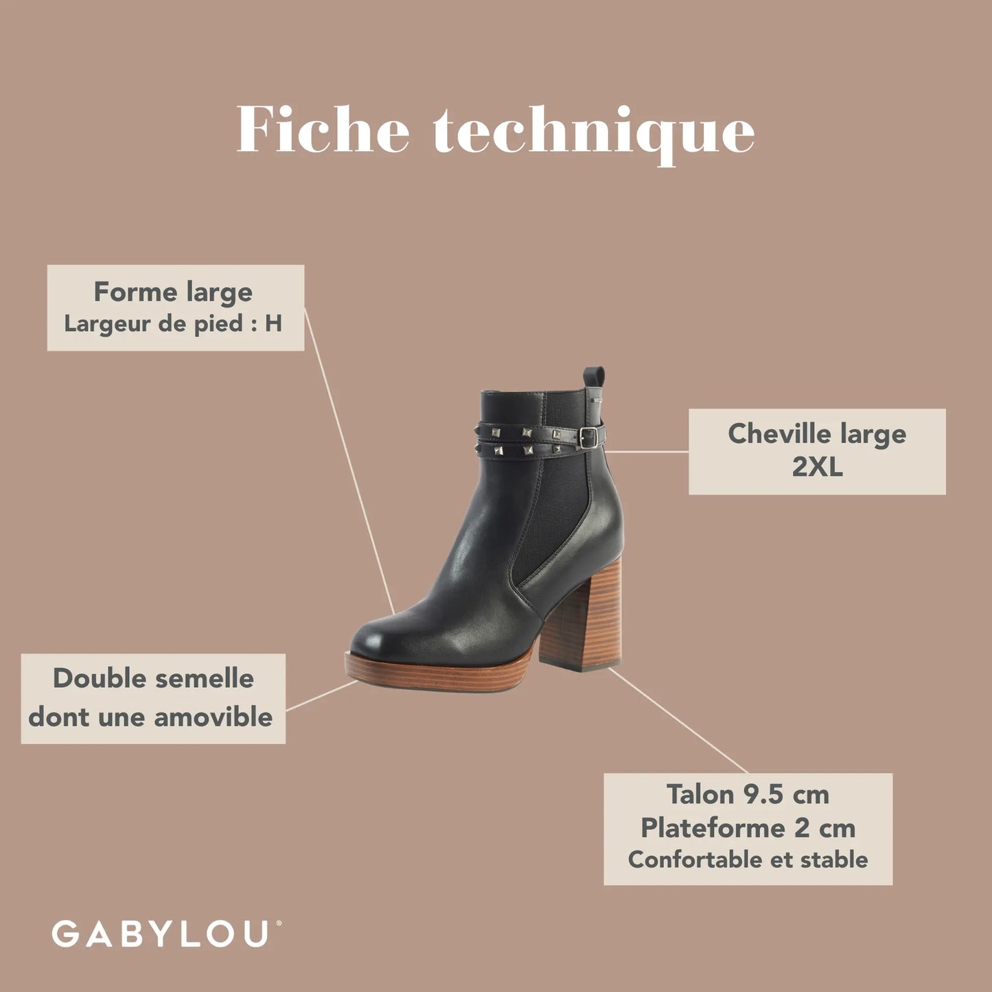 Bottes 2XL pour mollets larges - Modele Kim