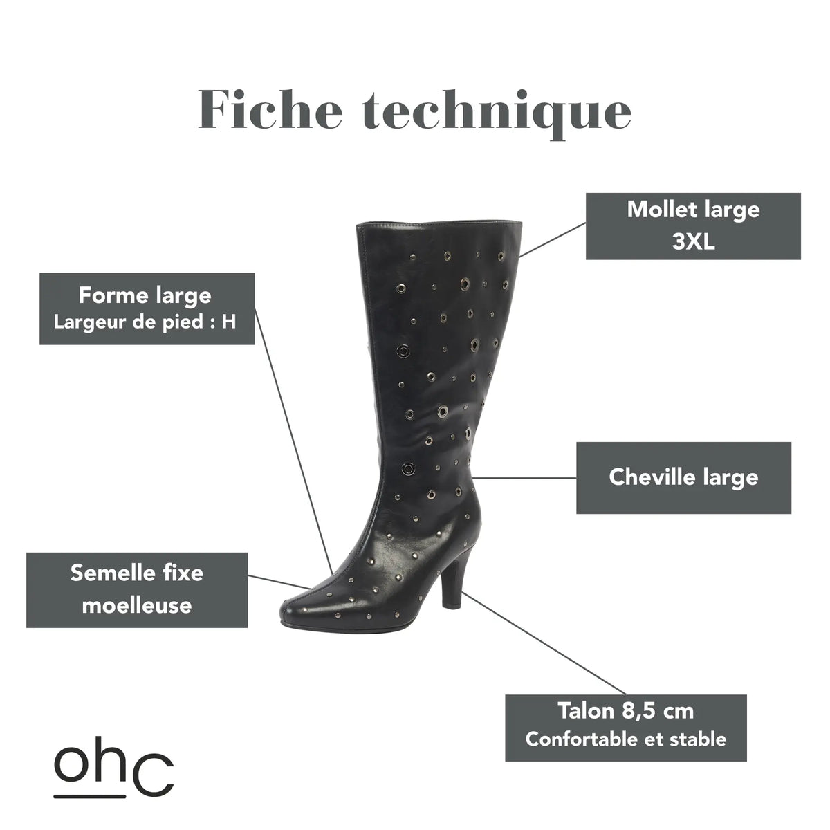Bottes mollets larges 3XL - Avocado