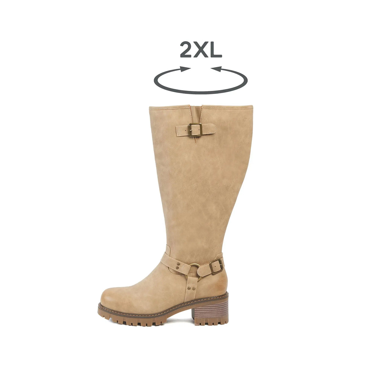 Bottes mollets larges 2XL - Apricot