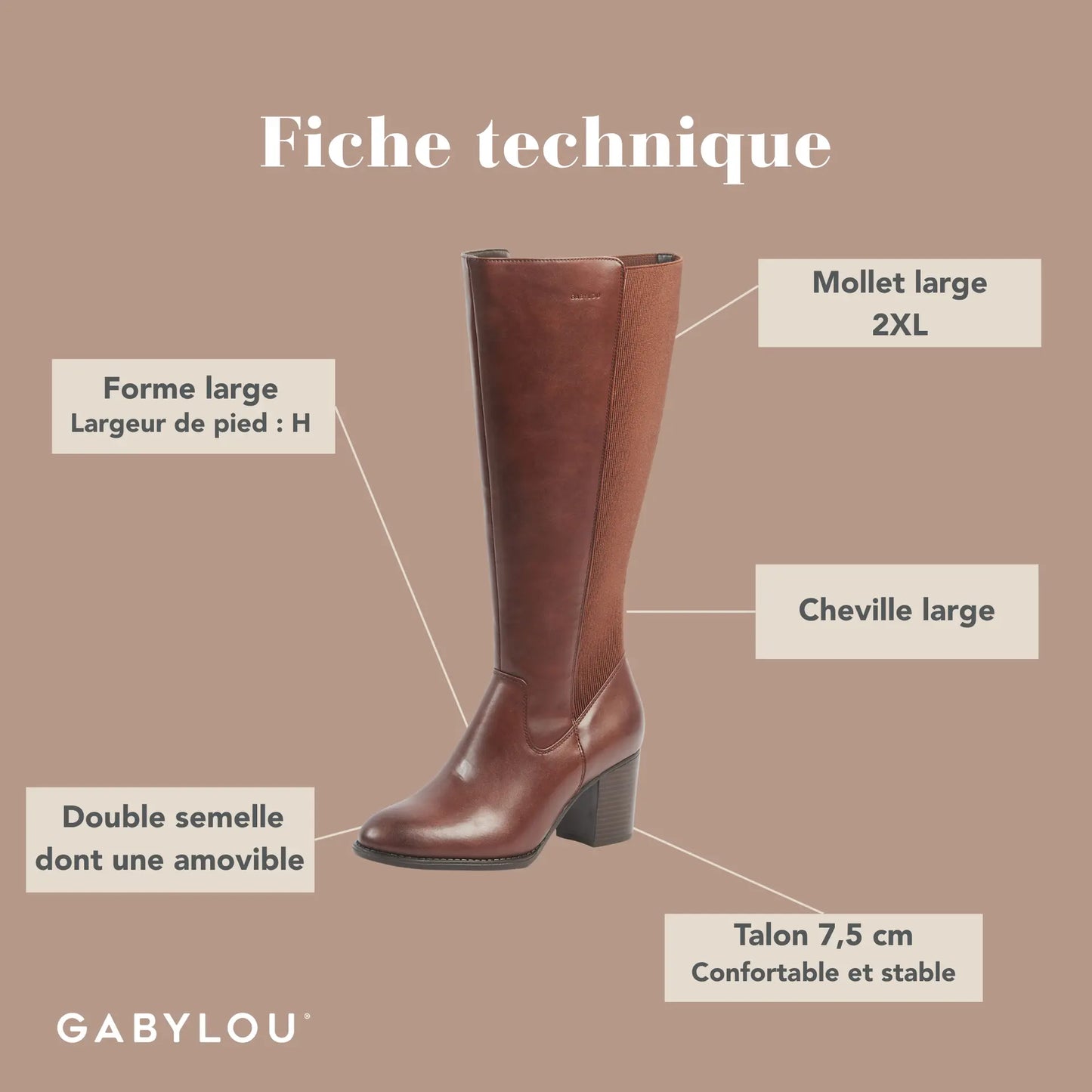 Bottes mollets larges 2XL - Marta