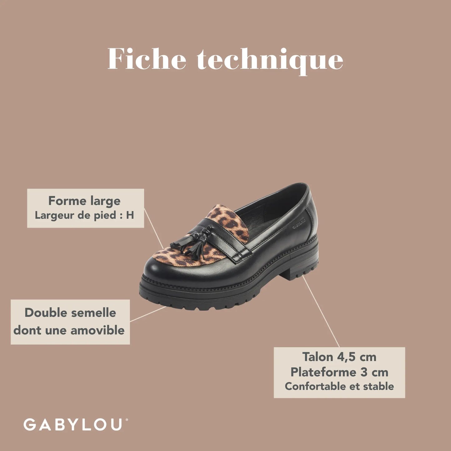 Mocassins pieds larges H - Tina