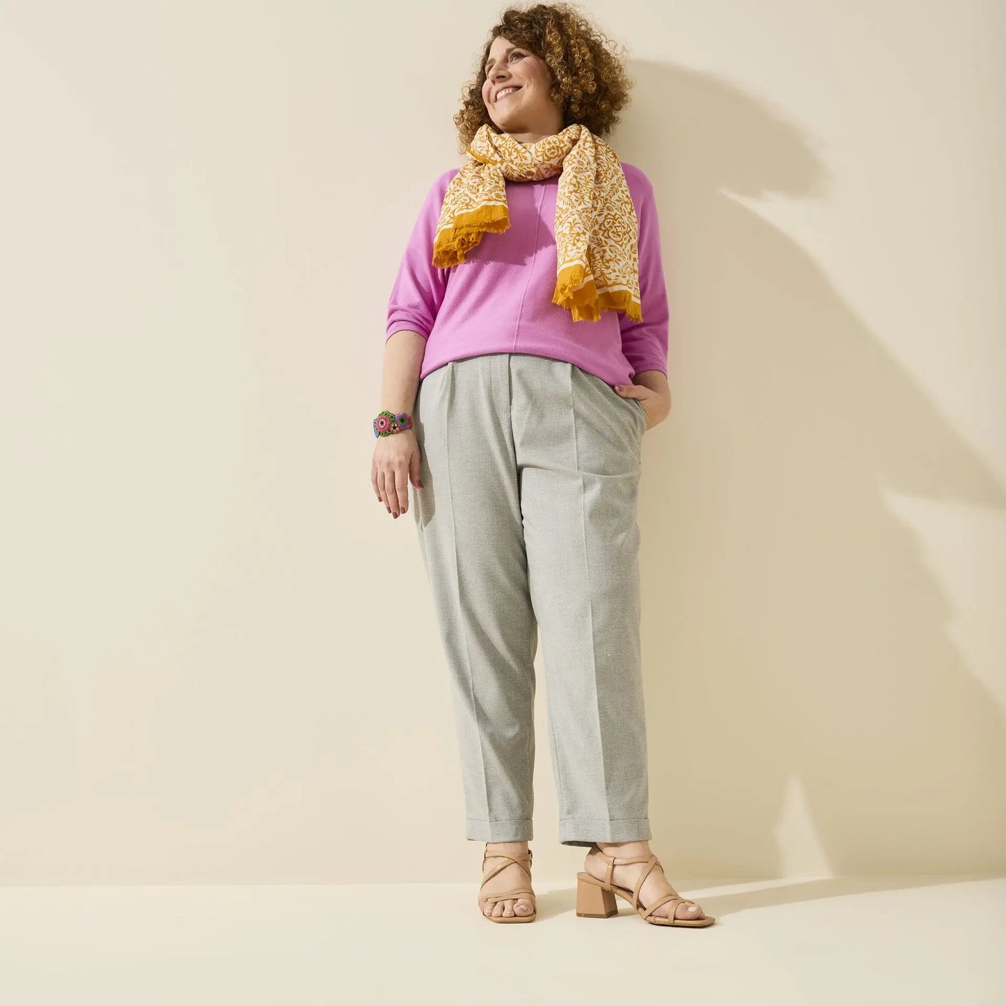 Sandales à talons réglables à bout large, modèle H - Zoe